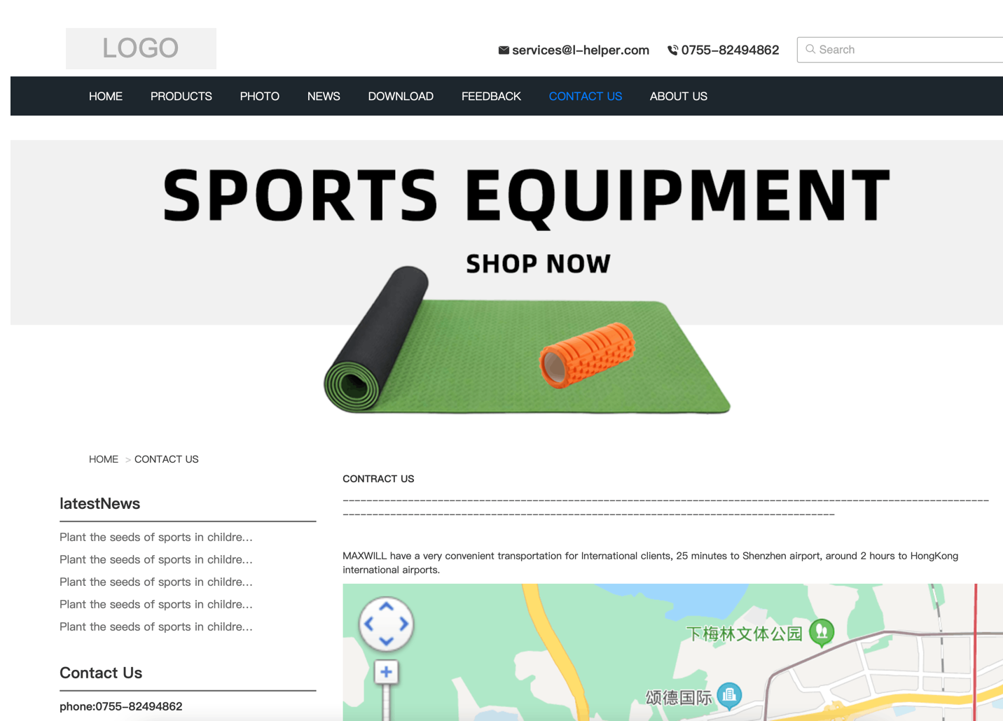 模板演示_外贸独立站_SE01 高端体育用品、户外运动用品