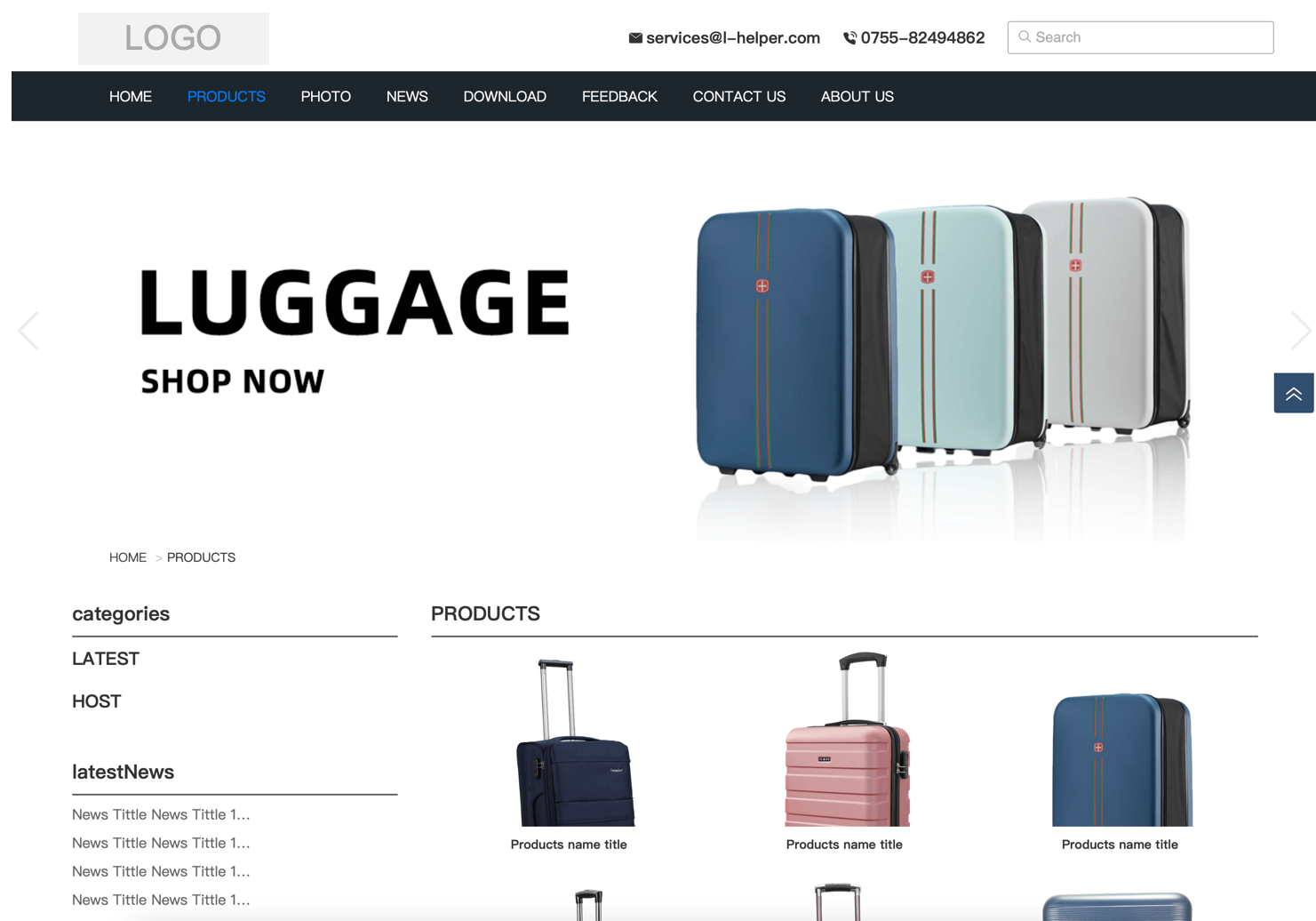 模板演示_SEO增强版_PK01 行李箱包、手提包、背包、挂包等
