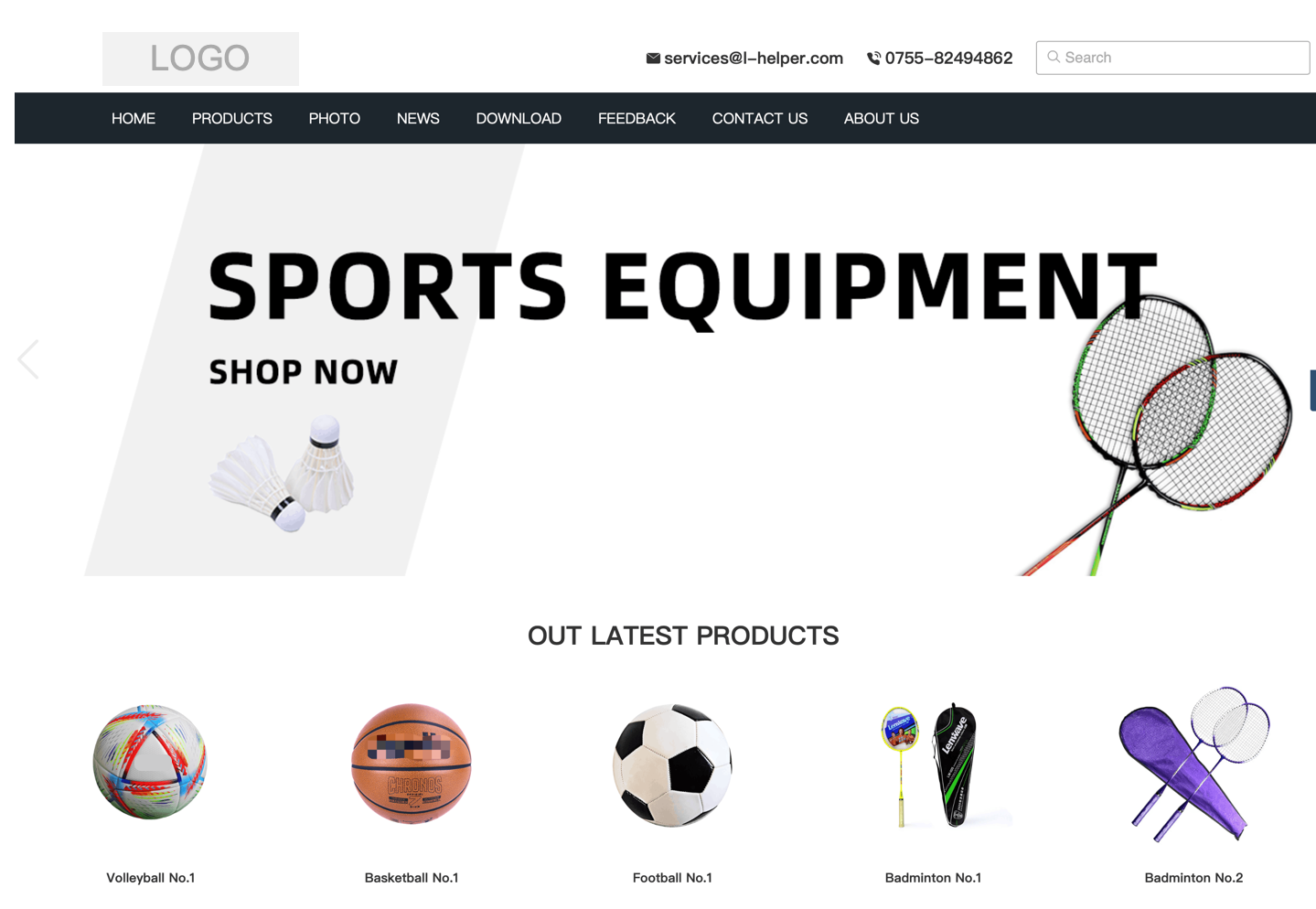 模板演示_外贸独立站_SE01 高端体育用品、户外运动用品